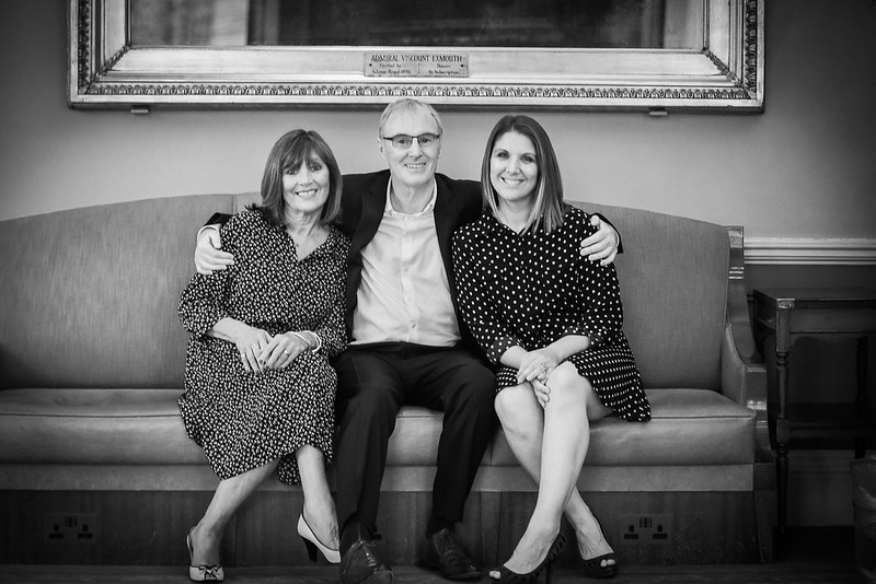 Picture taken at the 25th anniversary of Design Podge of Phil, his wife Babs and his daughter Clare